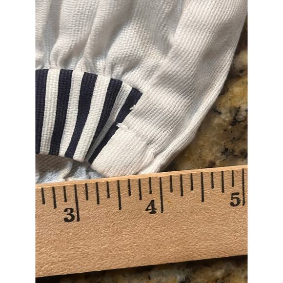 VTG Small Steps Boy Girl 18 Month Nautical Sailor Bubble Romper White Blue - Picture 10 of 13